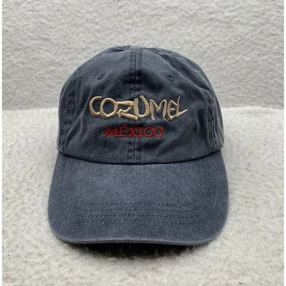 Cozumel Mexico Baseball Hat Adult OSFM Strap Back Blue Beach Vacation Graffiti - Picture 1 of 7